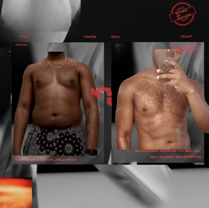 Chris Frills, before and after