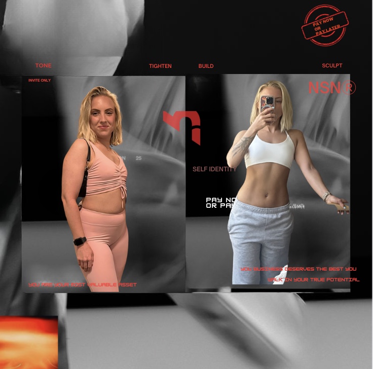 Jaclyn, front abs, before and after